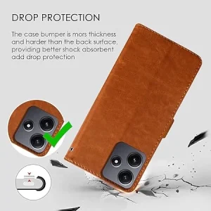 Flip Cover Back Case for Mi Redmi 9 Prime/Poco M2 | Premium Leather Finish | Inbuilt Pockets & Stand | Flip Cover Back Case for Mi Redmi 9 Prime/Poco M2 (Camel