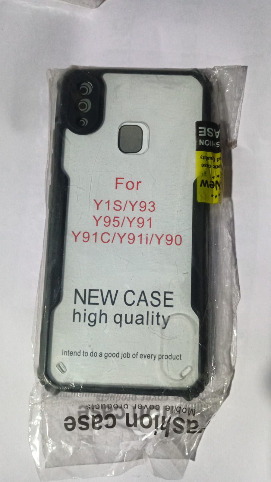 Back Case Cover for Vivo Y95 / Vivo Y93 / Vivo Y91 | Compatible for Vivo Y95 / Vivo Y93 / Vivo Y91 Back Cover | Clear Case with Camera Protection | (TPU + PC | Matte Black)